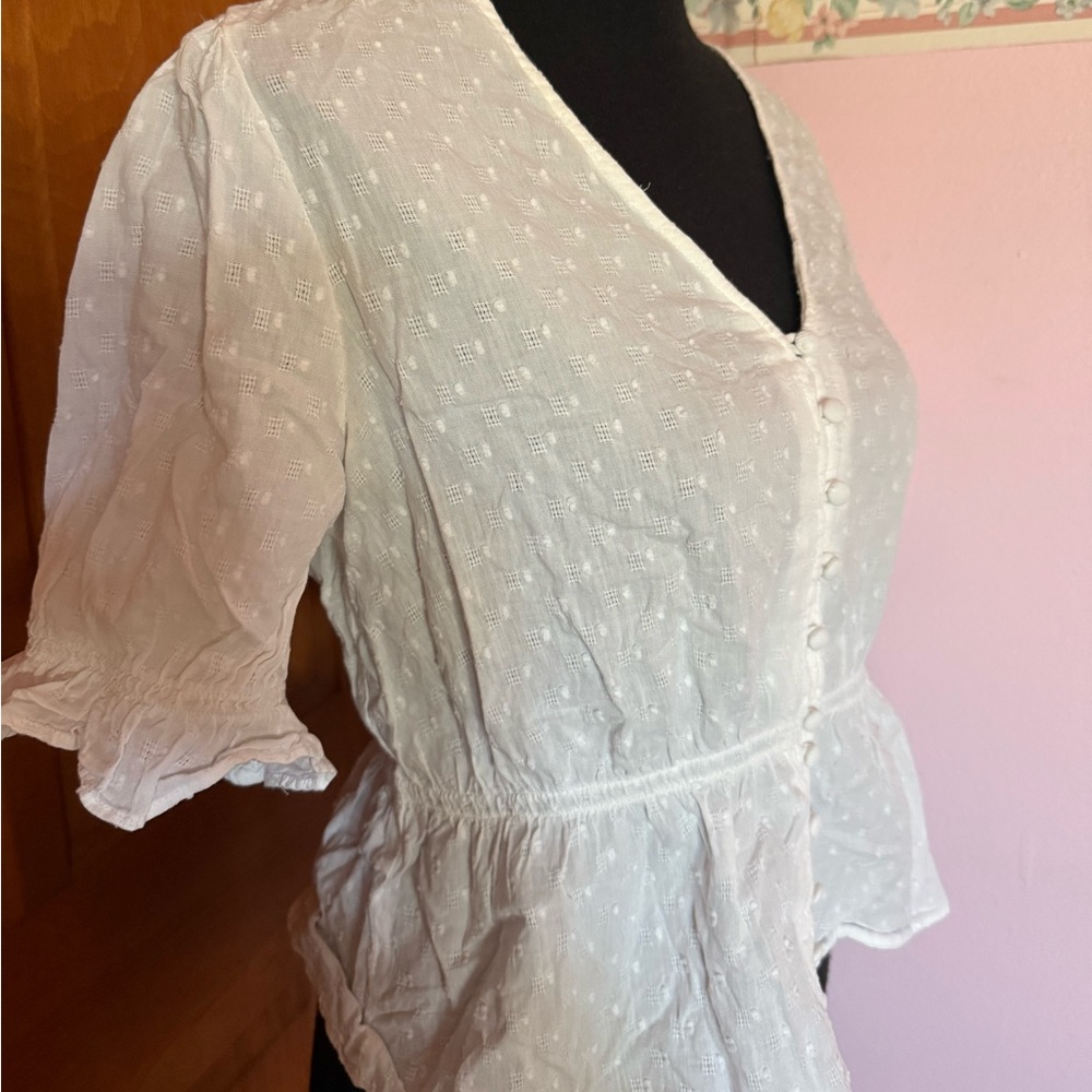 Madewell Button Up Waisted Blouse - Picture 9 of 10